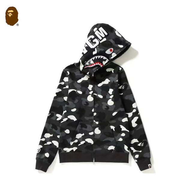 NB.jpg98.jpg876 - BAPE City Camo Shark Full Zip Hoodie Black 夜光拉鏈連帽衛衣外套 黑/白#品質嚴選
