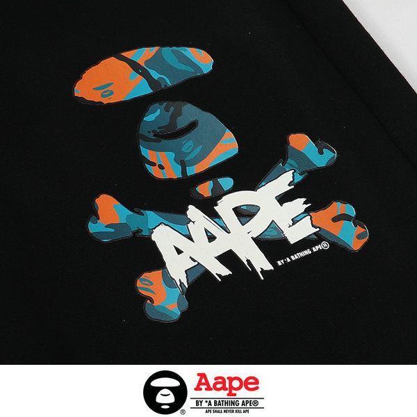 IMG 5499 7.JPG - Aape 迷彩猿人頭經典款印花LOGO休閑褲 純棉衛褲 黑色#好評不斷