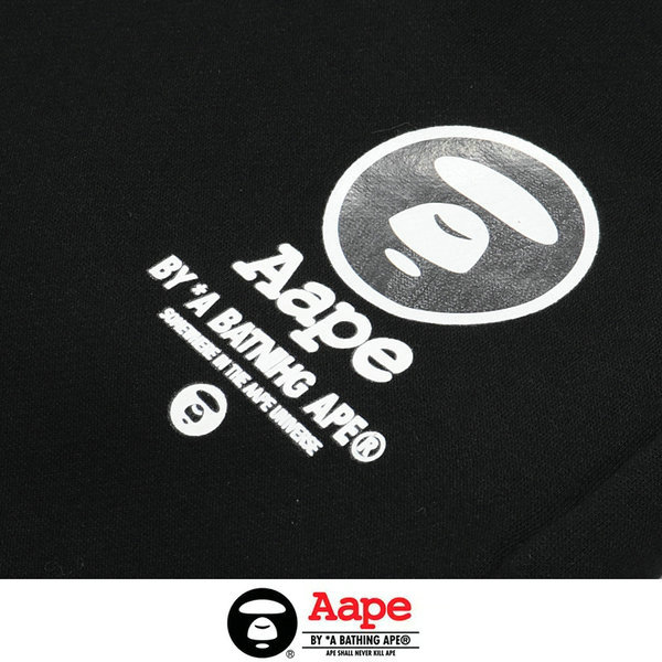 IMG 8332.JPG027D8 - Aape 猿人頭經典款印花LOGO休閑褲 純棉衛褲 黑色#品質保證