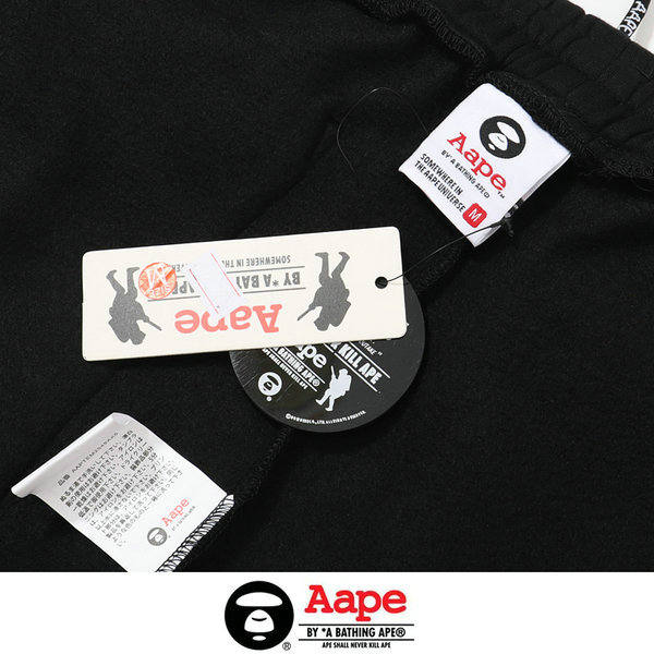 IMG 8338.JPG09D42 - Aape 猿人頭經典款印花LOGO休閑褲 純棉衛褲 黑色#品質保證