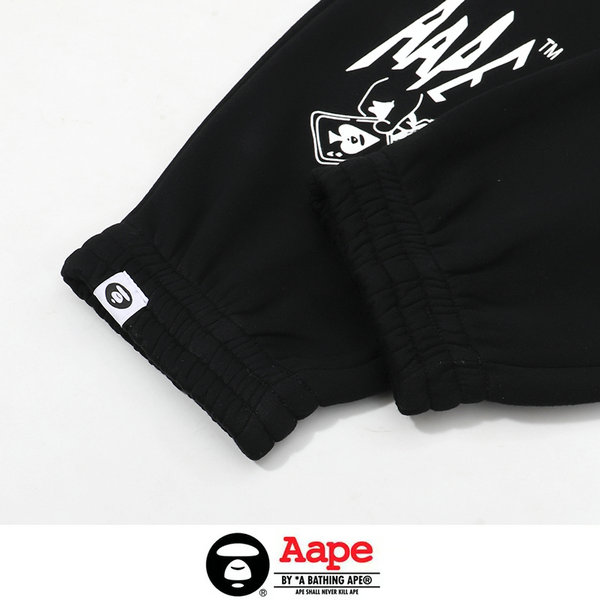 IMG 8499 12.JPG - Aape 迷彩猿人頭經典款印花LOGO休閑褲 純棉衛褲 黑色#限時特價