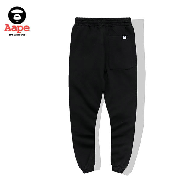 TRE 09 12 - Aape 迷彩猿人頭經典款印花LOGO休閑褲 純棉衛褲 黑色#限時特價