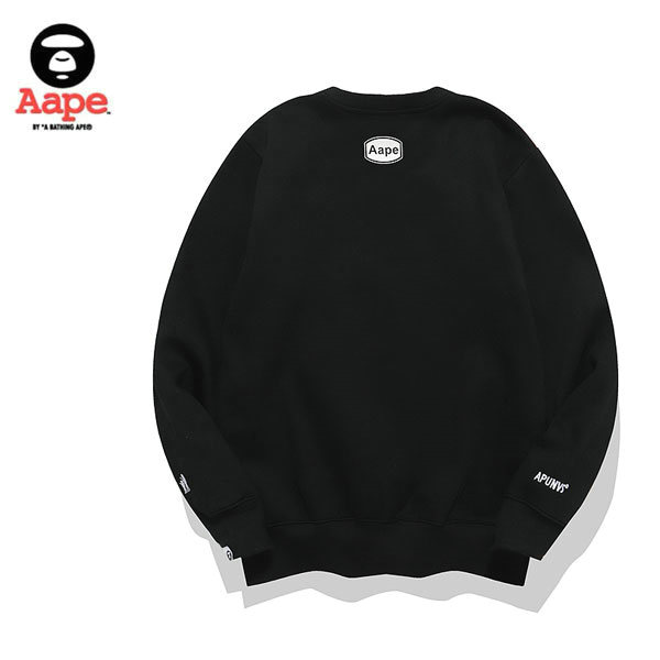 %E9%B1%B7%E9%AD%9A 8 - AAPE 秋冬季猿人字母印花衛衣 男女同款 黑/白#折扣下殺