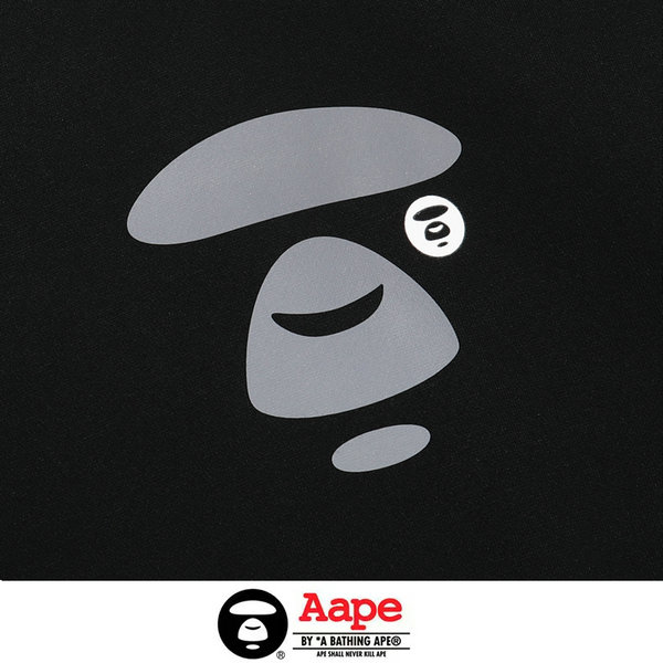 IMG 5289 5 1 - Aape 反光小LOGO秋冬猿人頭字母刺繡休閑連帽加絨衛衣 男女同款 黑色#優惠活動