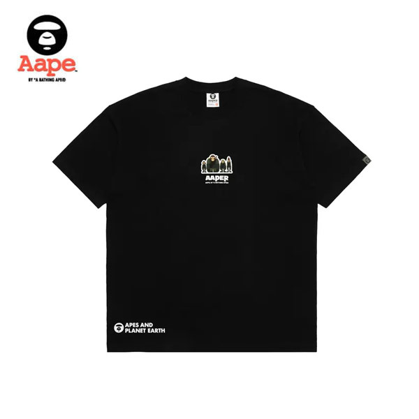 %E6%9C%AA%E6%A0%87%E9%A2%98 1 2.jpg4  2 - AAPE 春夏字母印花圖案硅膠章圓領短袖T恤0611XXI 黑/白#品質保證